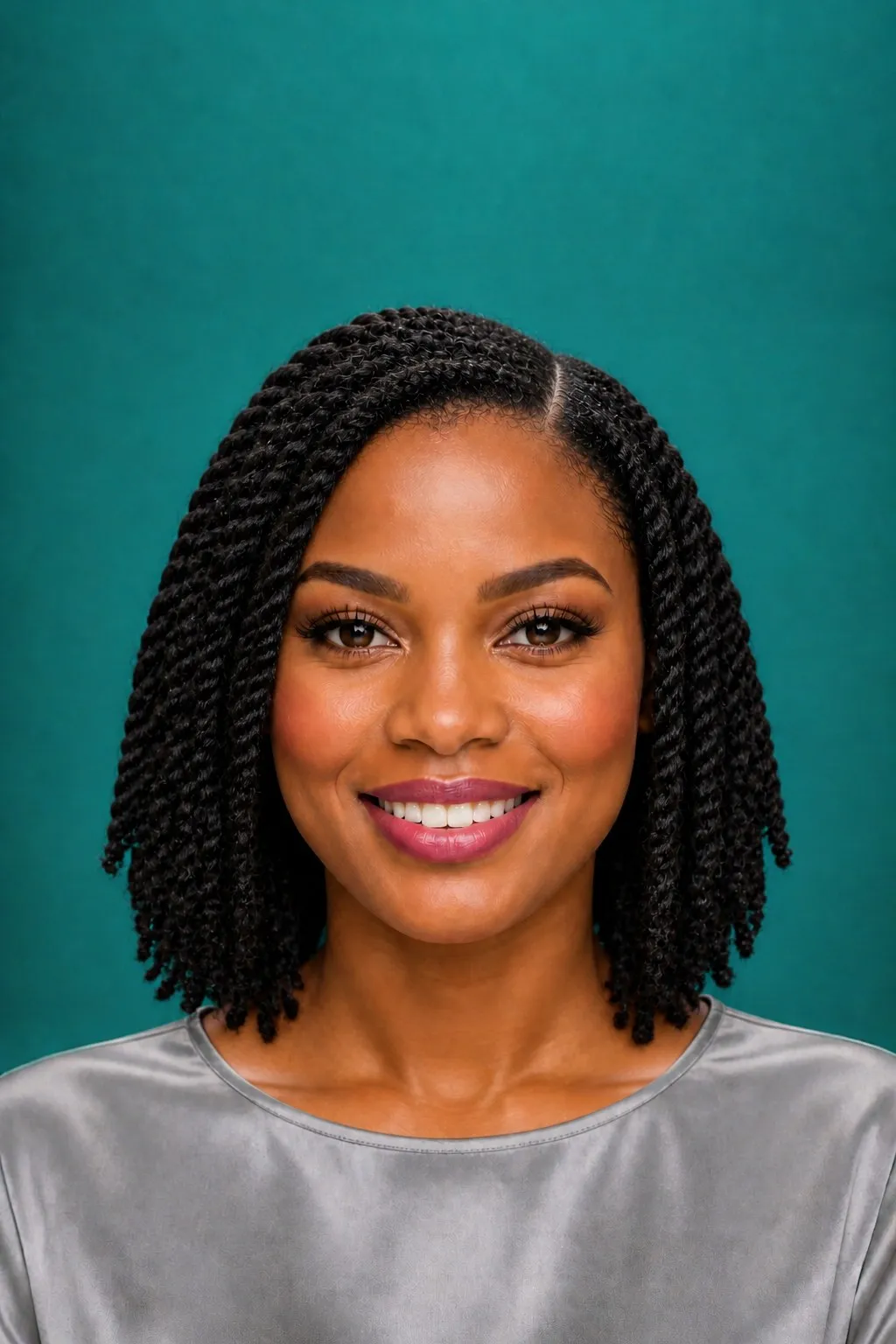Short Two Strand Twists, a Kayla preview made with AI