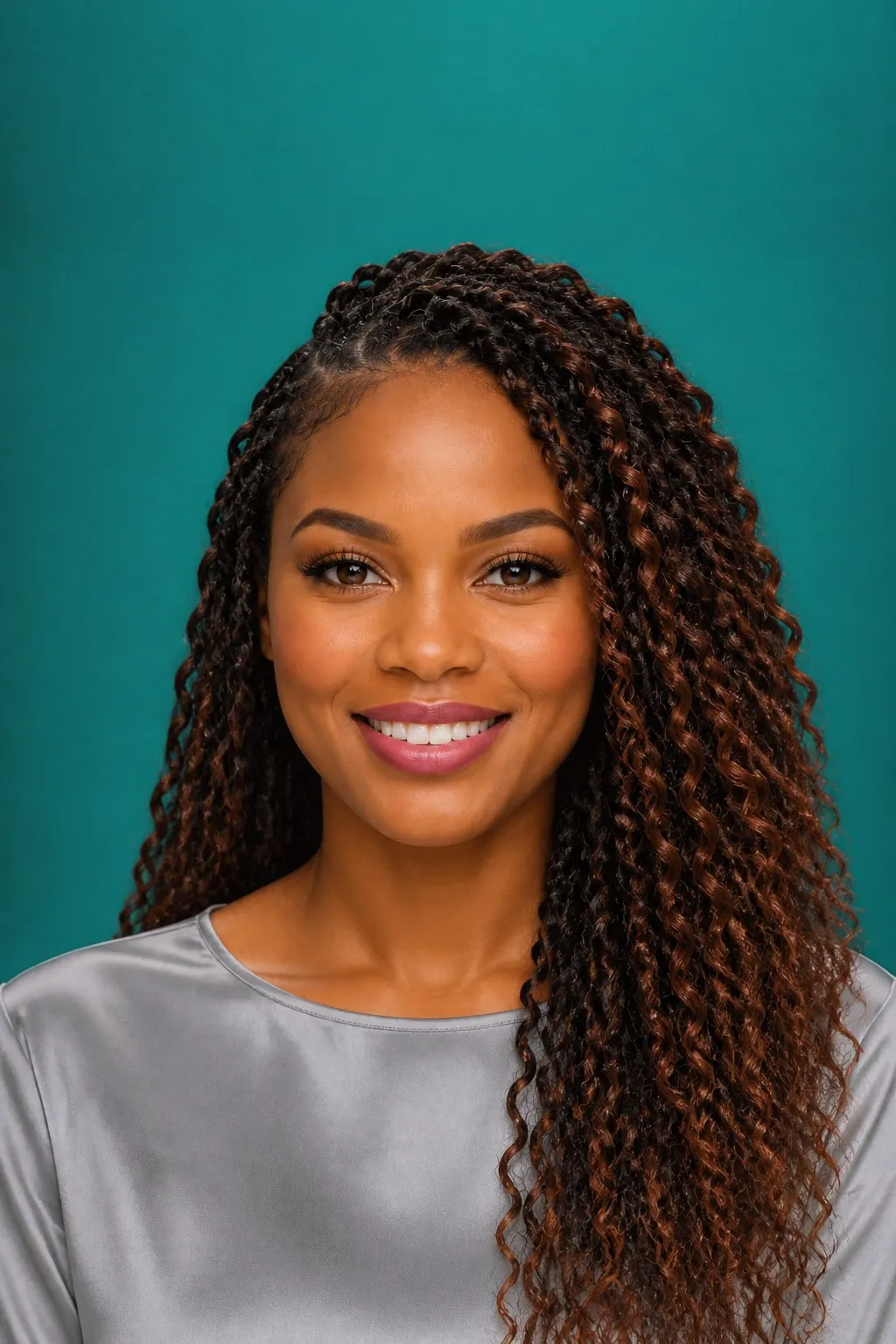 Loose Copper Passion Twists, a Kayla preview made with AI