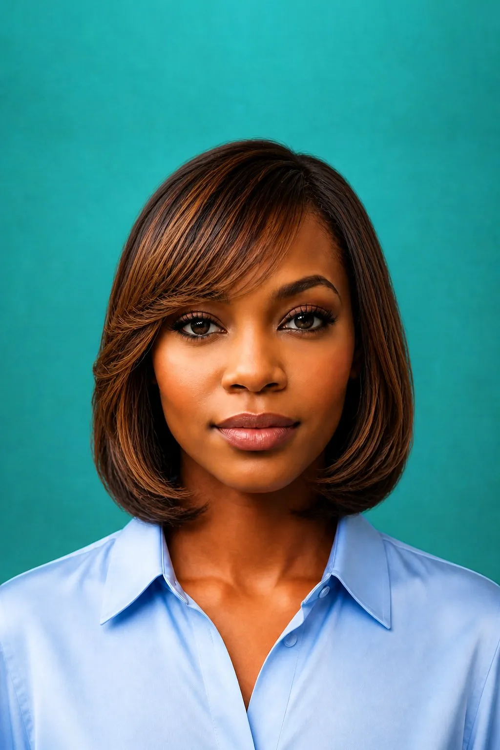 Copper Side Swept Bob, a Kayla preview made with AI